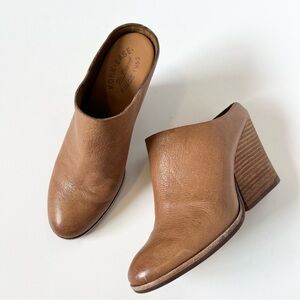 Kork Ease Challis brown leather clogs Mules Size 8 Boho Chunky Bohemian wedges